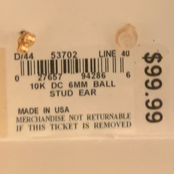 10K Hammered Gold Stud Earrnings - Picture 2 of 2